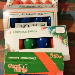 Lot of Vintage Christmas Light Bulbs, Colored Replacements (Not Tested)